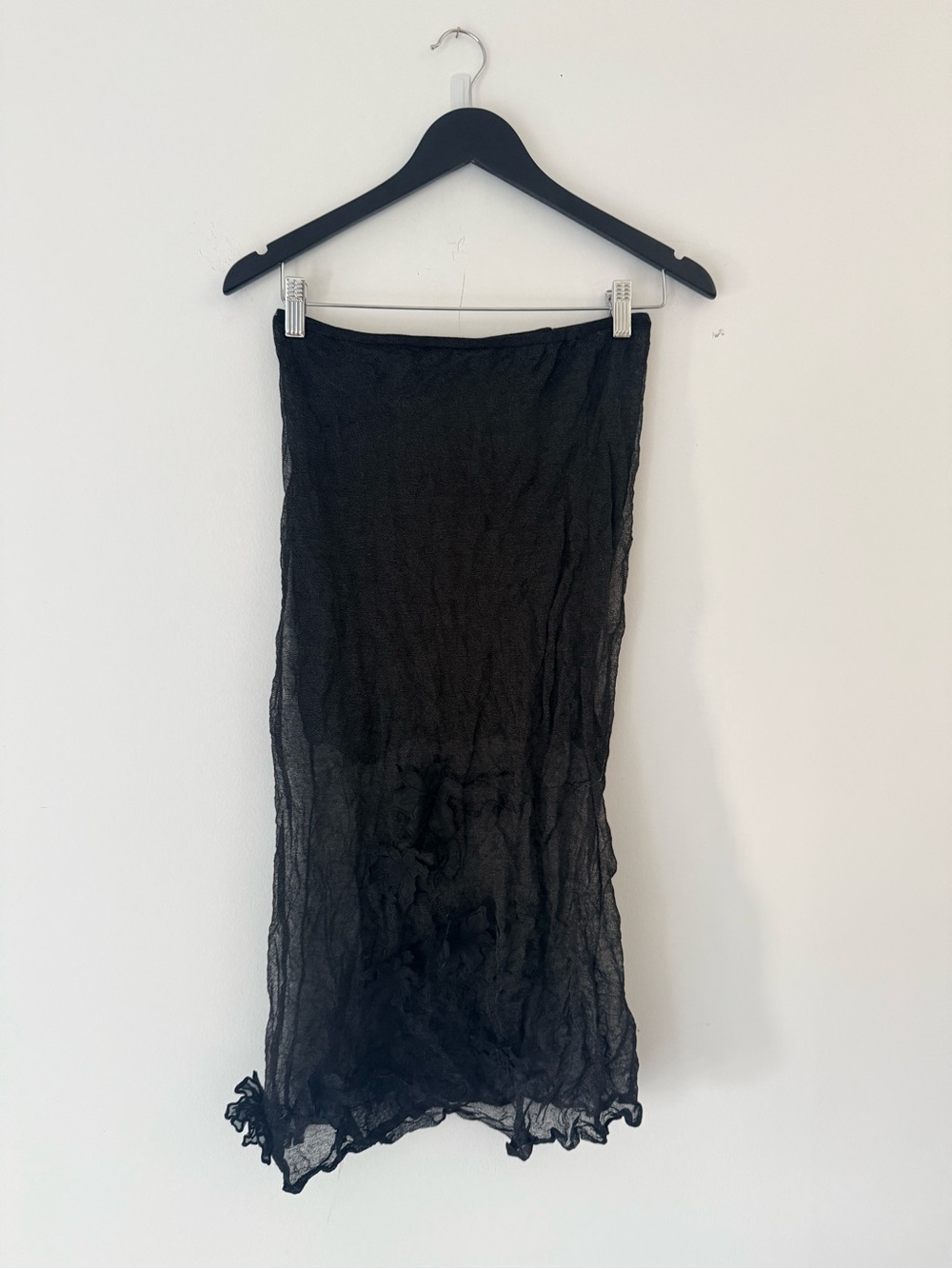 Zara Black Sheer Midi Slip Skirt